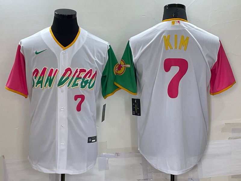 Men San Diego Padres 7 Kim White City Edition Game Nike 2022 MLB Jerseys